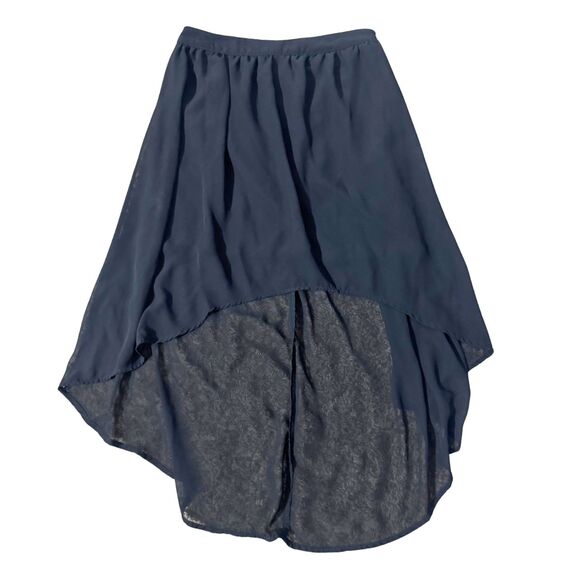 Black Asymmetric Witchy Alt Emo Whimsy Gothic High Low Midi Maxi Skirt Size M - Picture 1 of 6